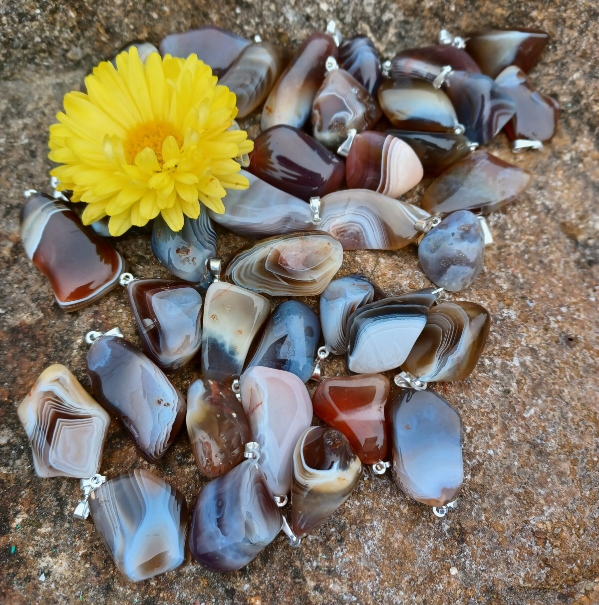 Achát Botswana přívěsek L