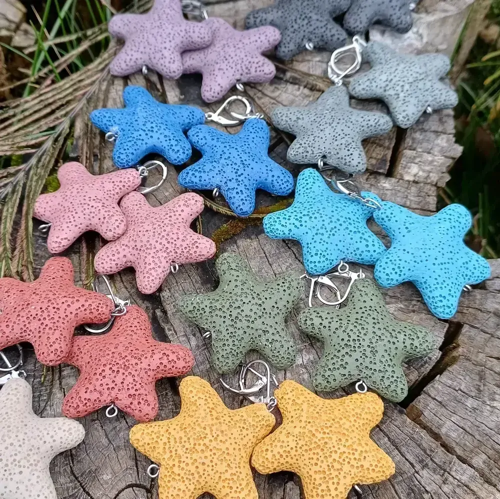 Láva černá náušnice