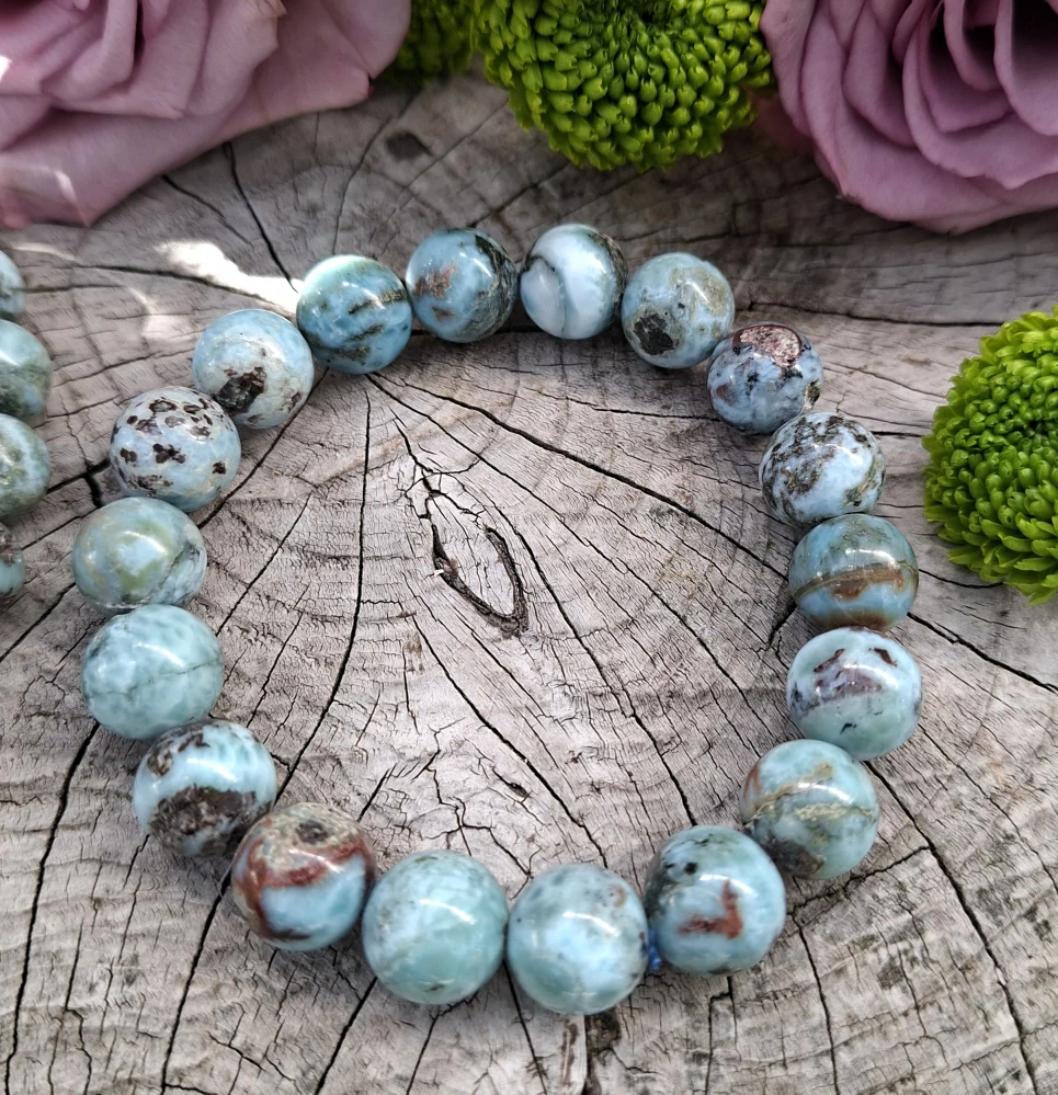 Larimar náramek 12 mm