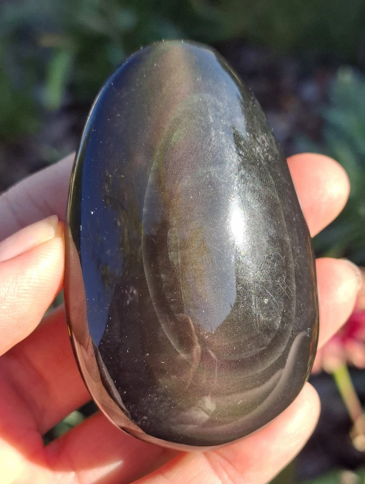 Obsidián duhový hmatka 95g
