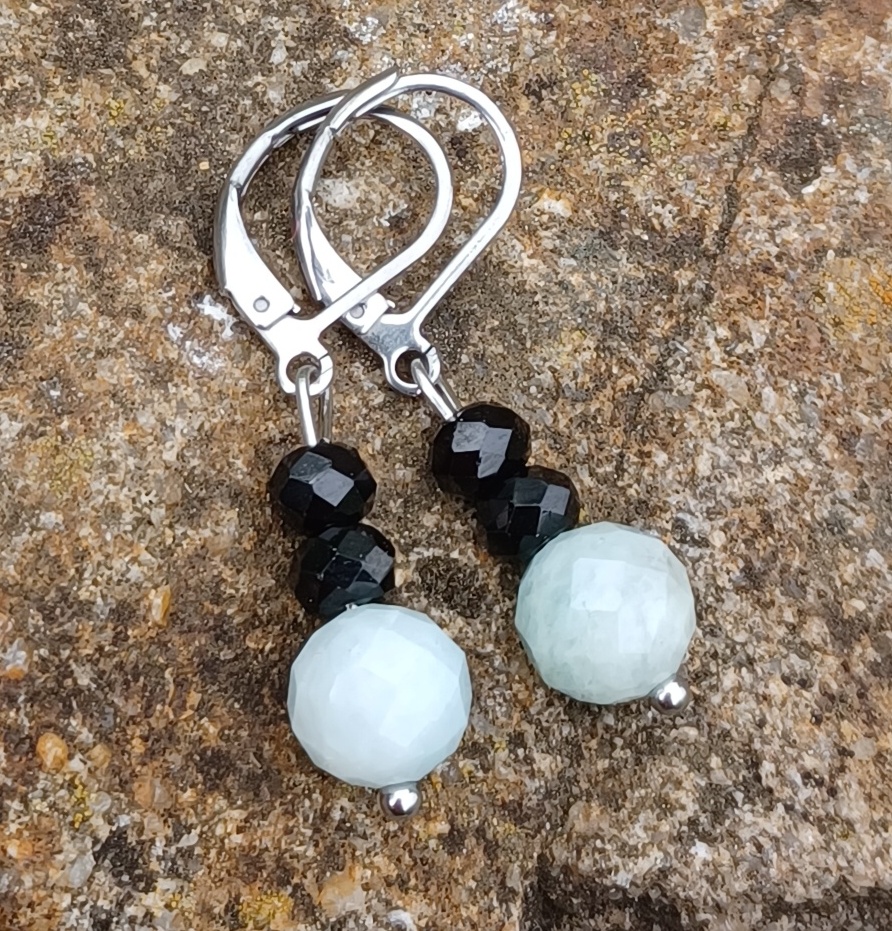 Spinel, akvamarín náušnice