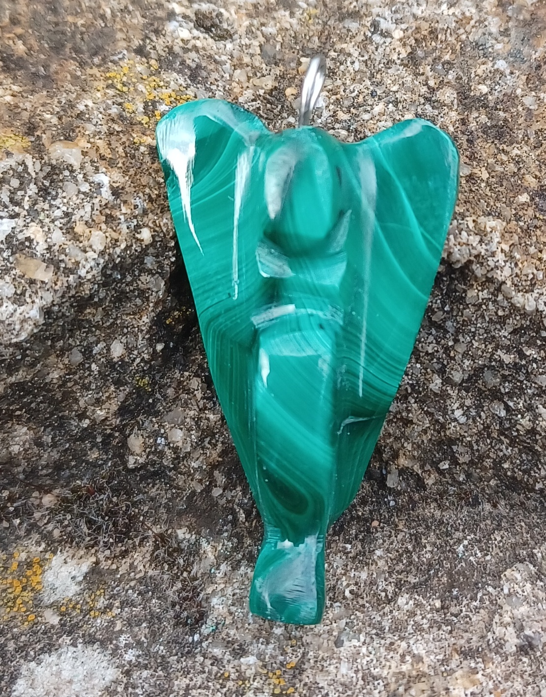 Malachit přívěsek anděl