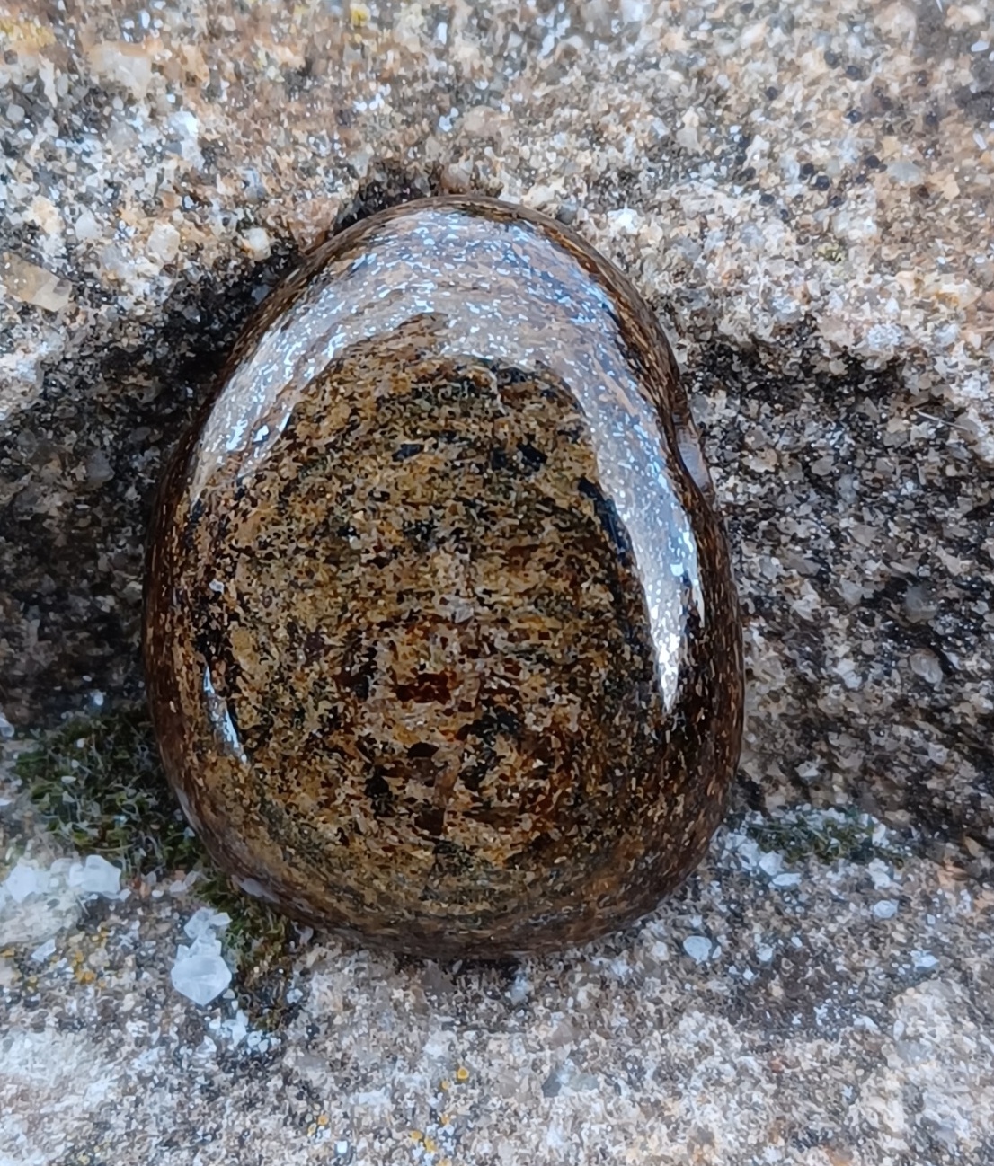 Bronzit vrtaný valounek