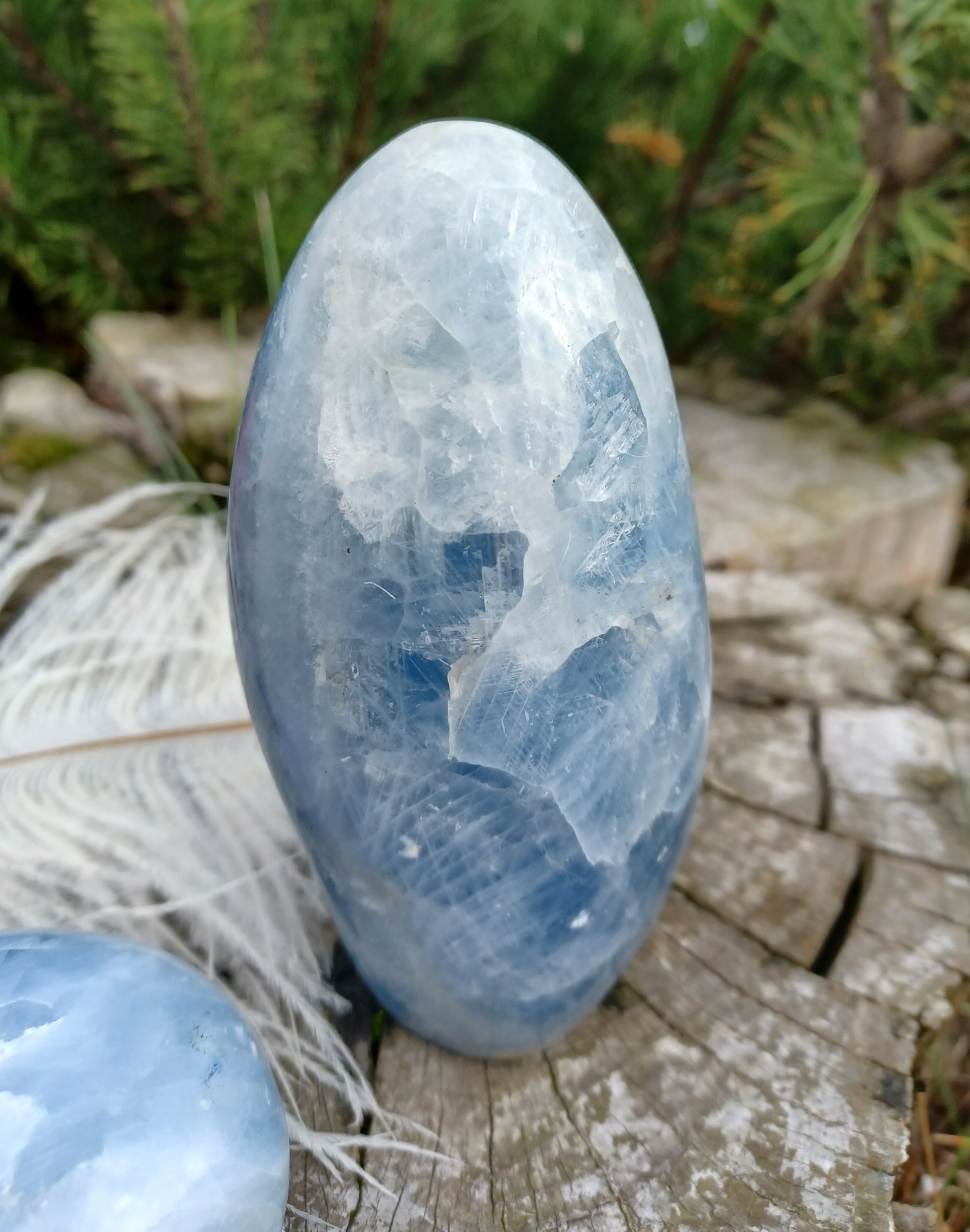 Modrý kalcit těžítko 505g