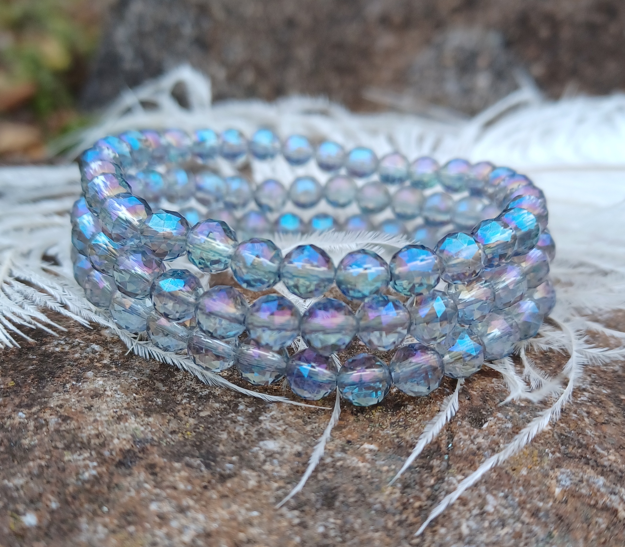 Aqua aura modrá náramek