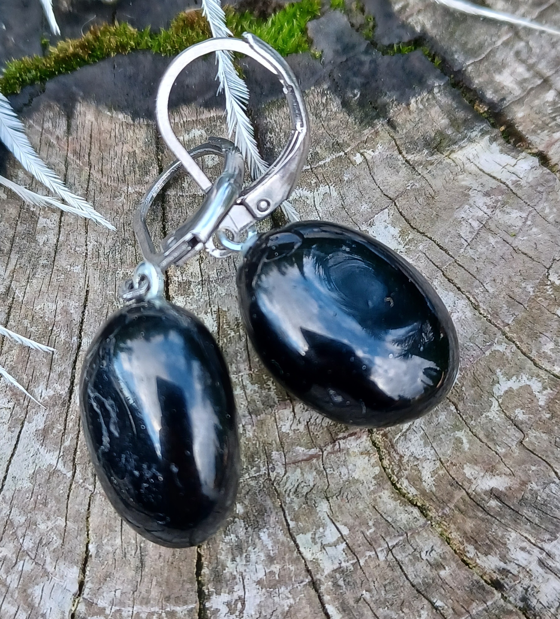 Turmalín skoryl AA náušnice