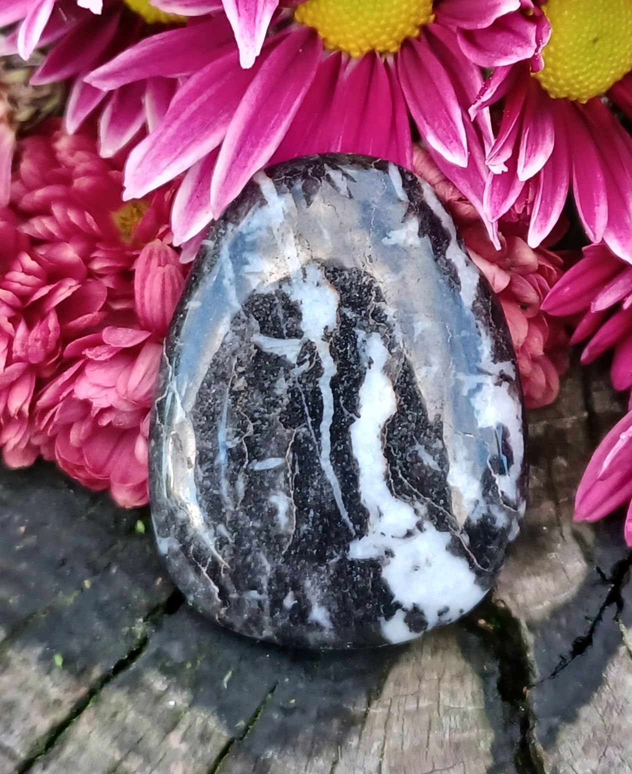 Zebra mramor vrtaný kámen velký