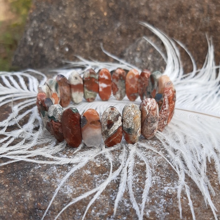 Jaspis pestrý náramek široký