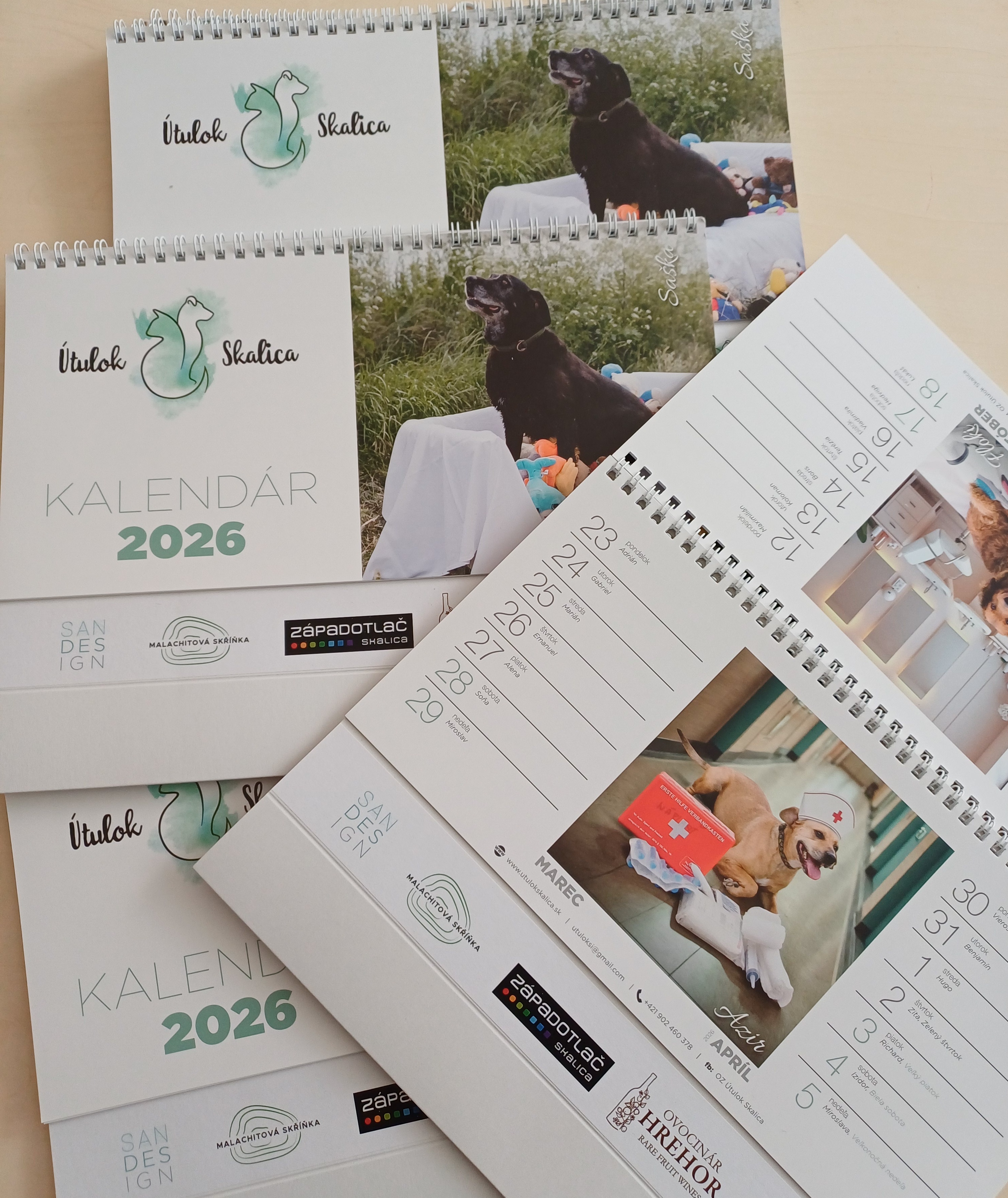 Kalendář pro útulek stolní 2026