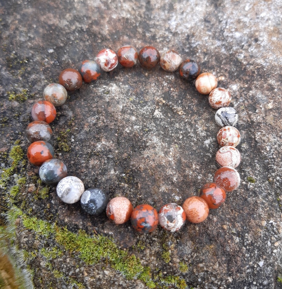 Jaspis brekciový náramek pro muže