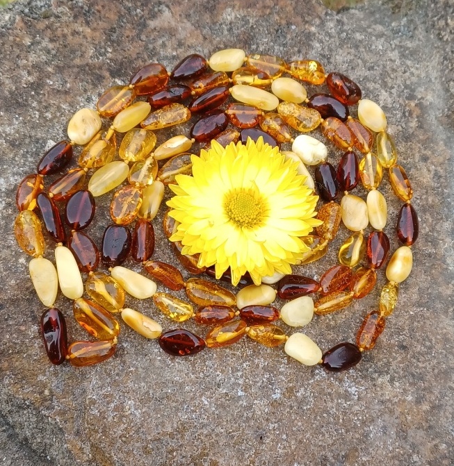 Jantar extra dlouhý náhrdelník 150cm