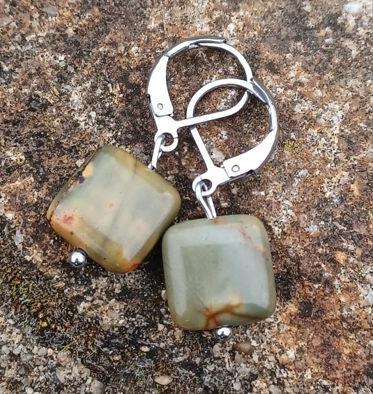 Jaspis picasso náušnice