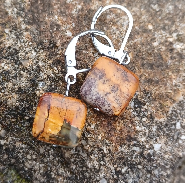 Jaspis picasso náušnice