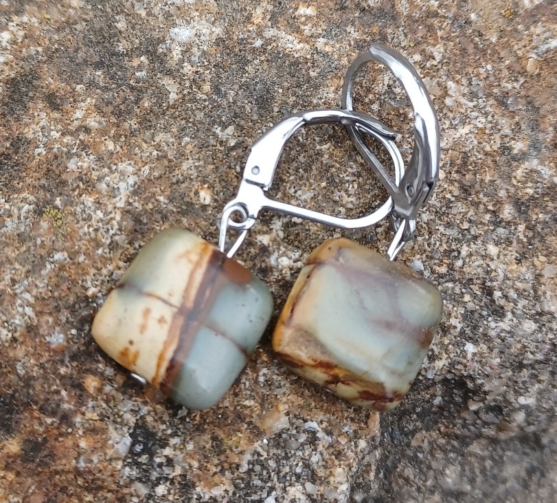 Jaspis picasso náušnice