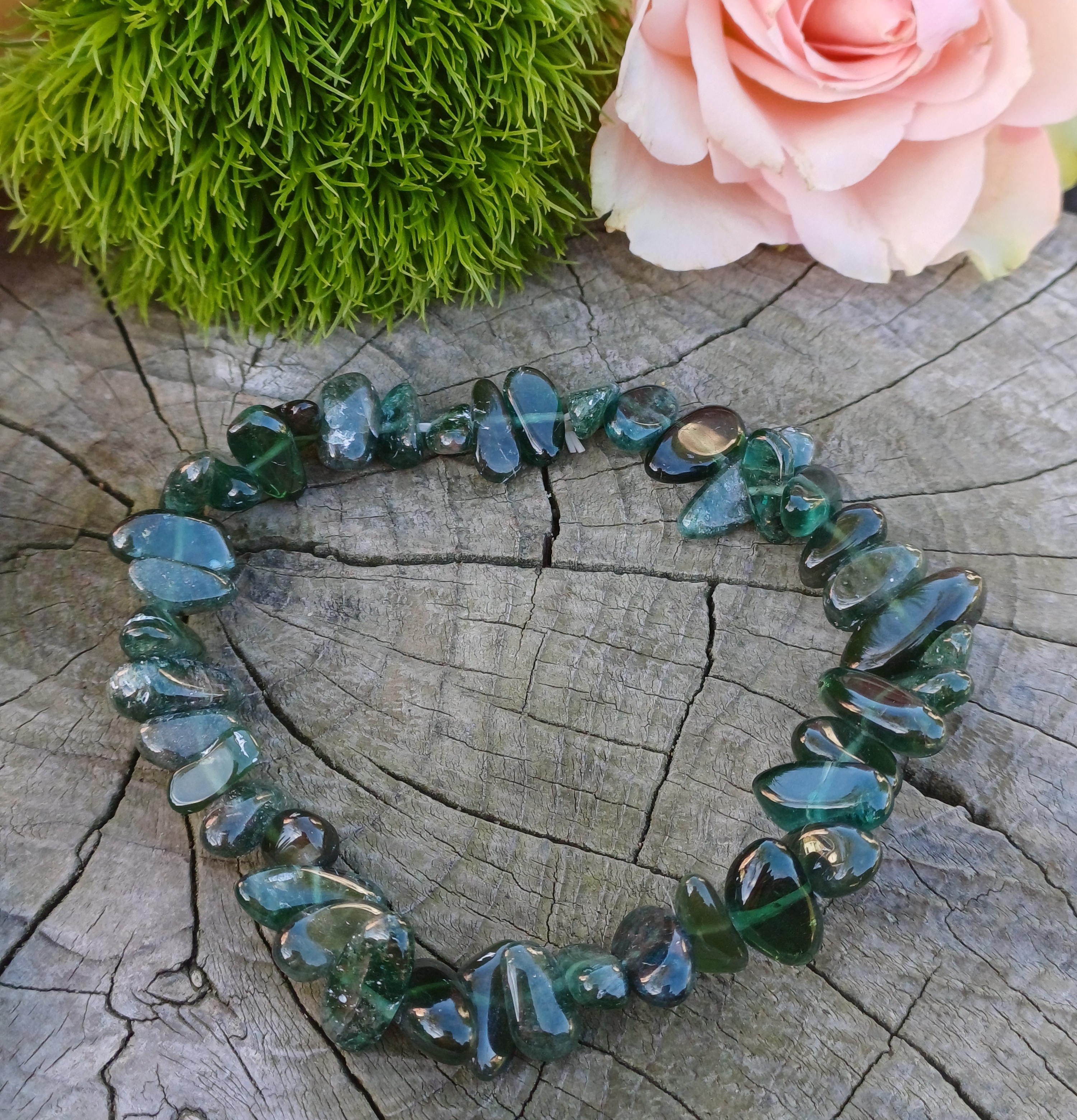 Apatit modrozelený náramek