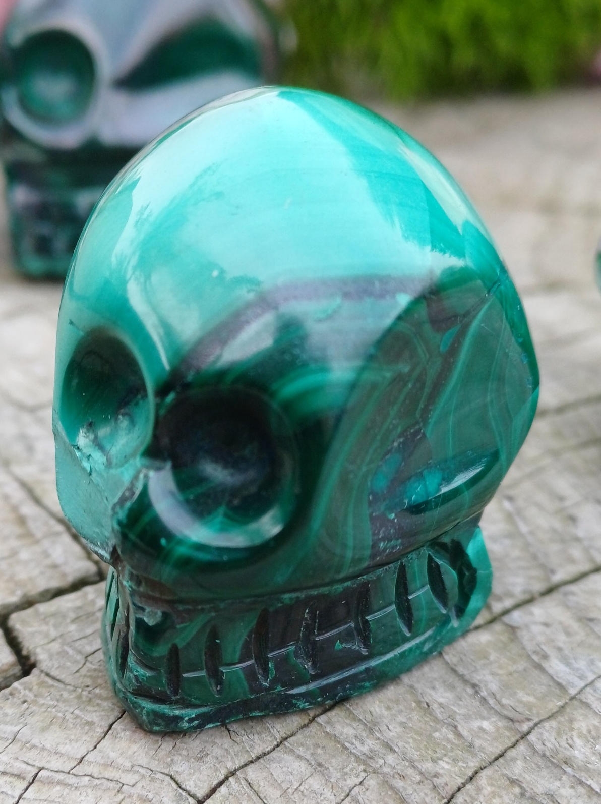 Lebka alien malachit 50g