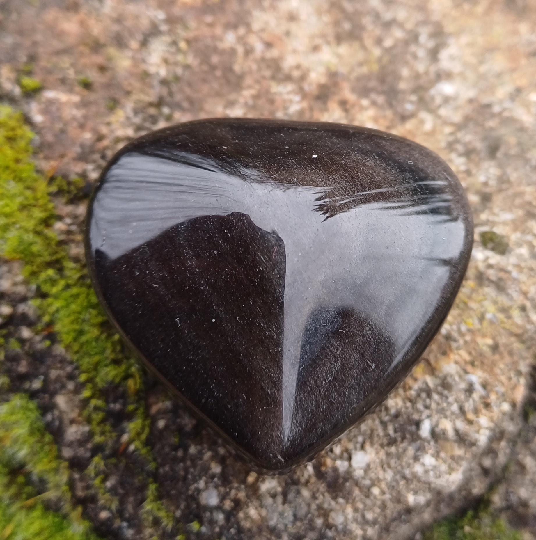 Obsidián stříbrný srdce 31g