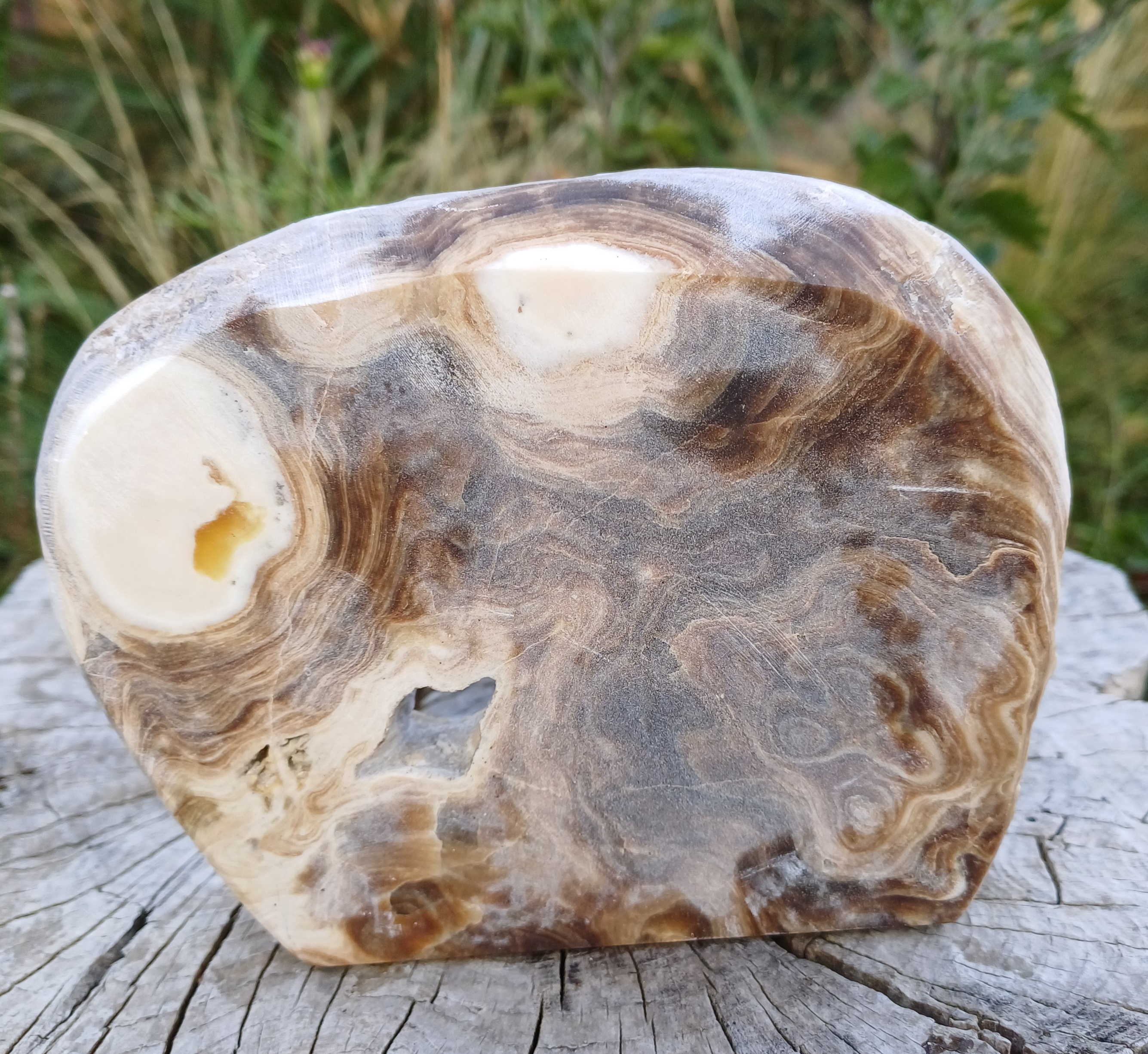Aragonit leštěný řez 740g