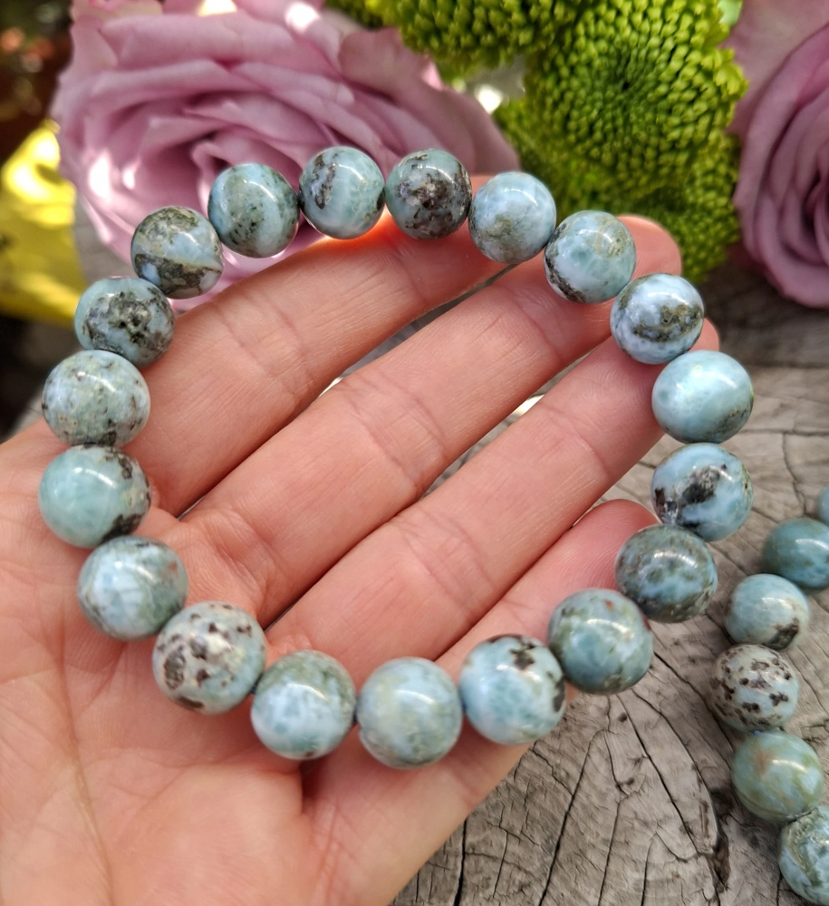 Larimar náramek 11 mm