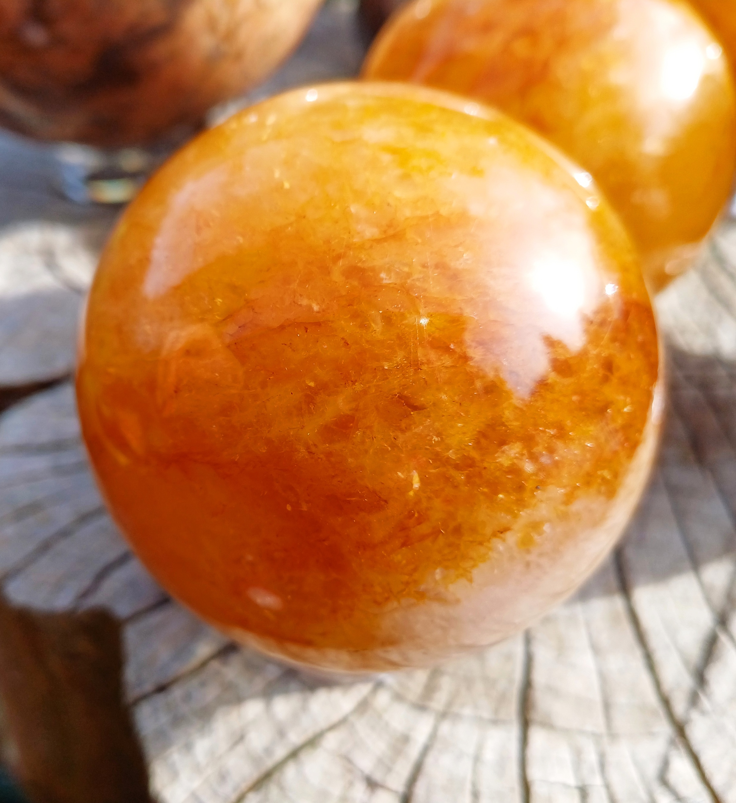 Křišťál tangerin koule 6,9 cm