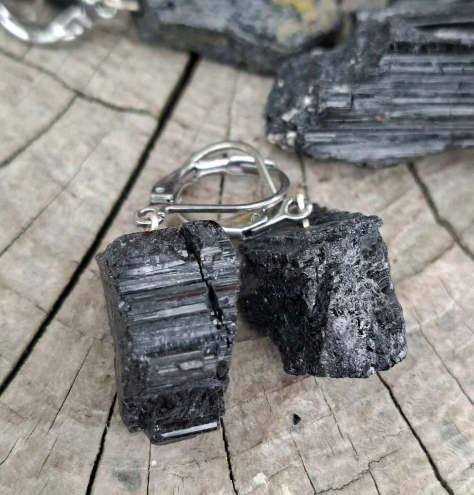 Turmalín surový náušnice