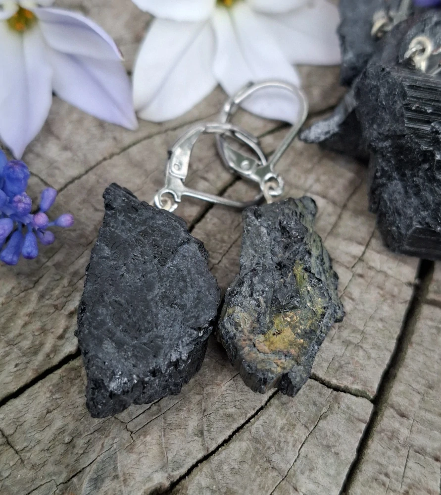 Turmalín surový náušnice