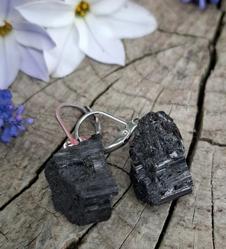 Turmalín surový náušnice