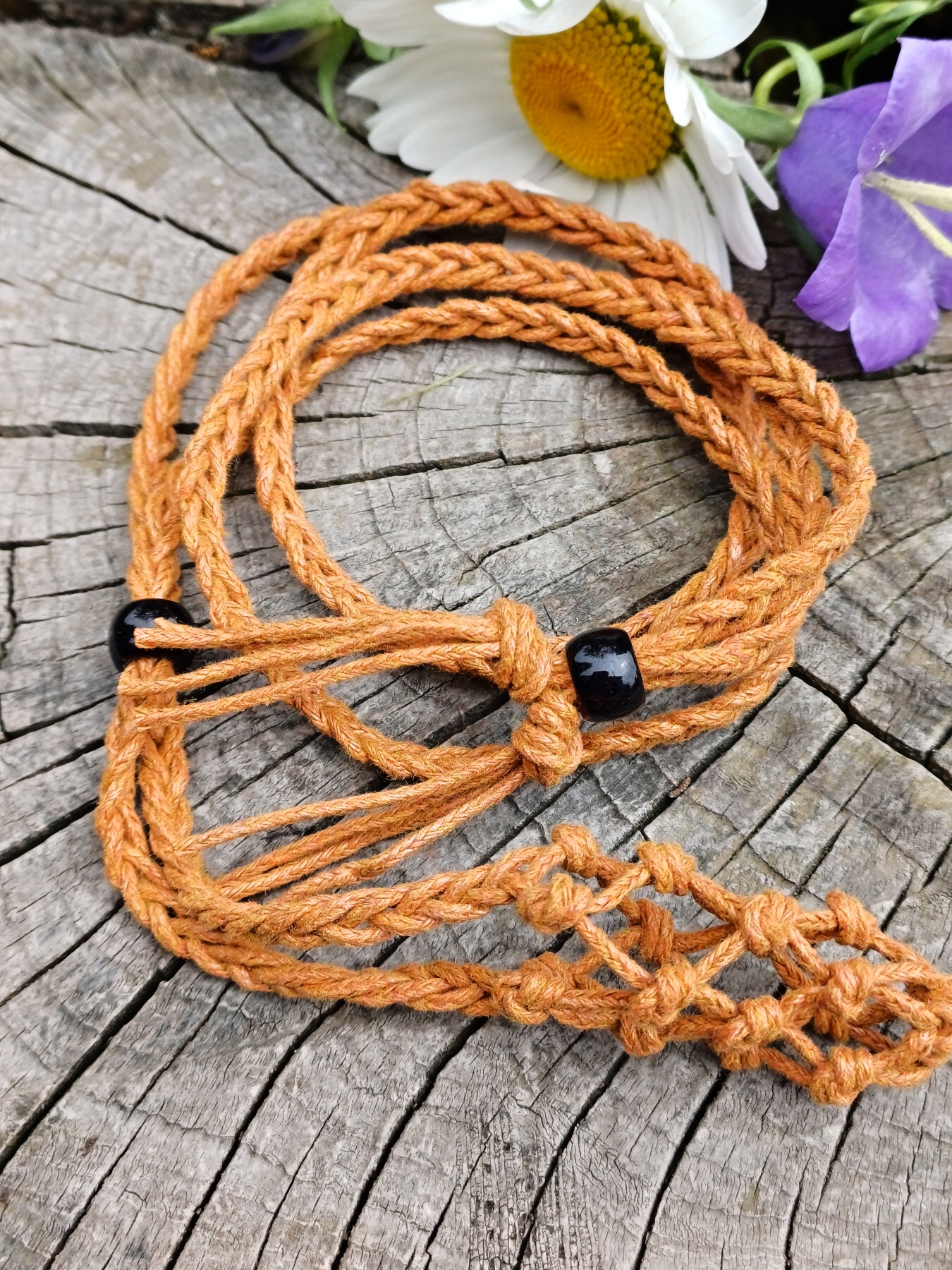 Bavlněná macramé šňůrka na minerál hnědá