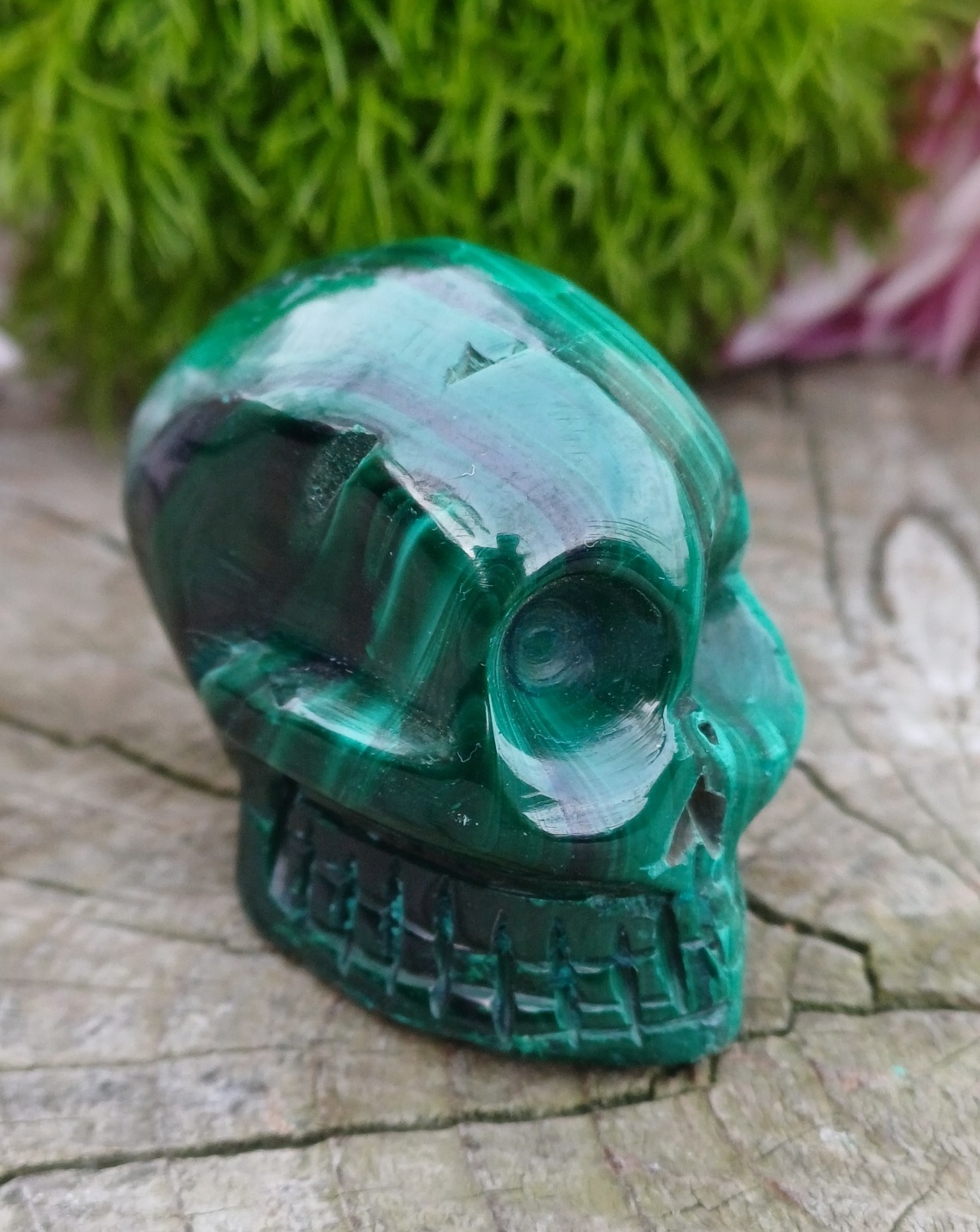 Lebka alien malachit 40g