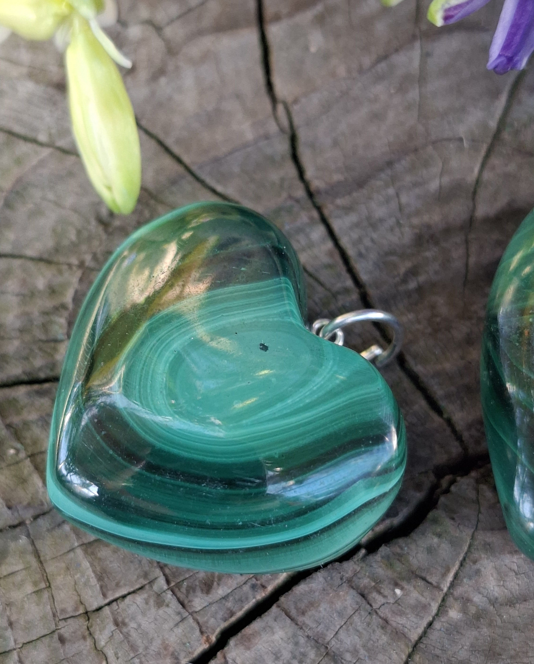 Malachit srdce přívěsek