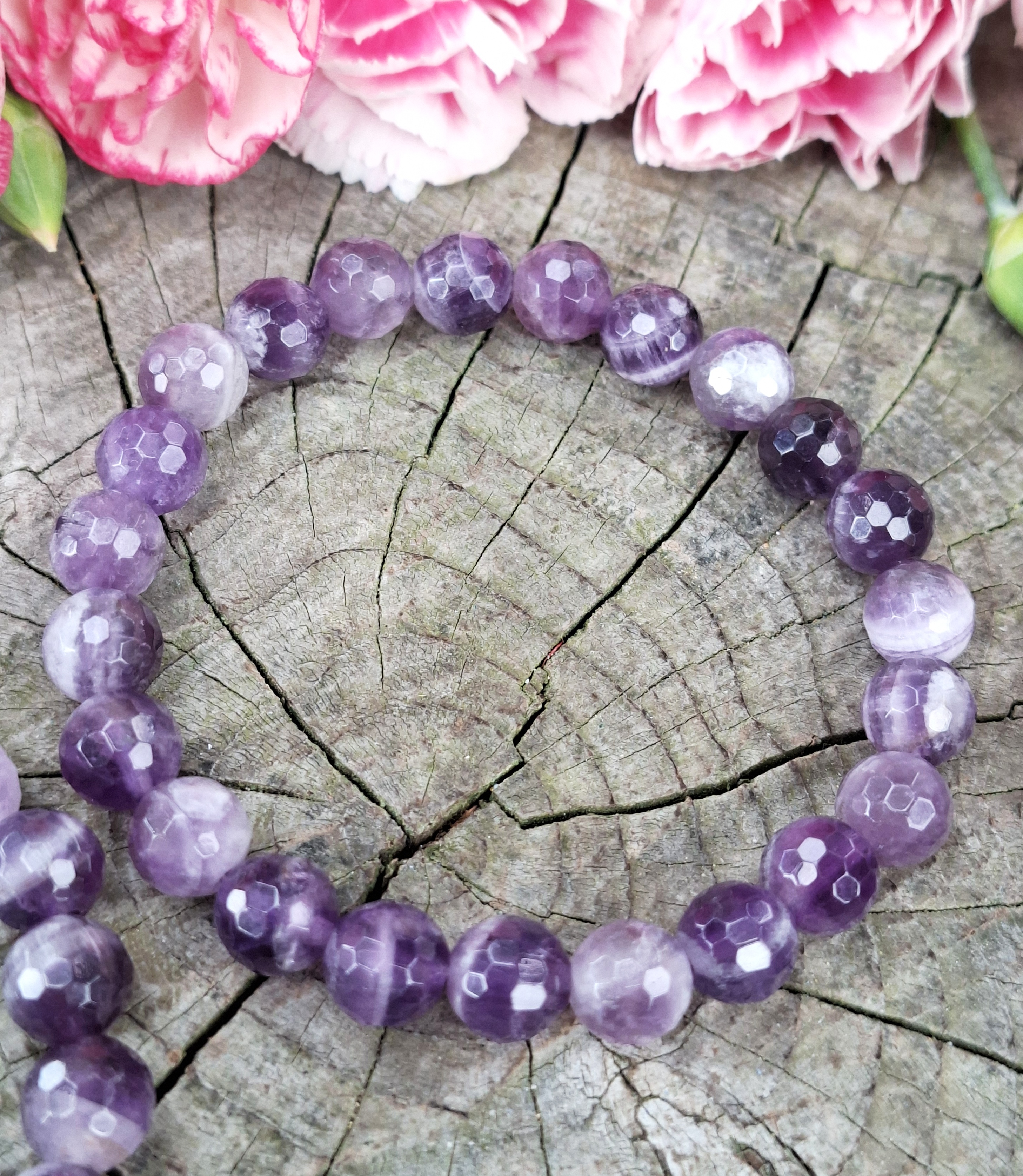 Ametyst chevron náramek fazetovaný