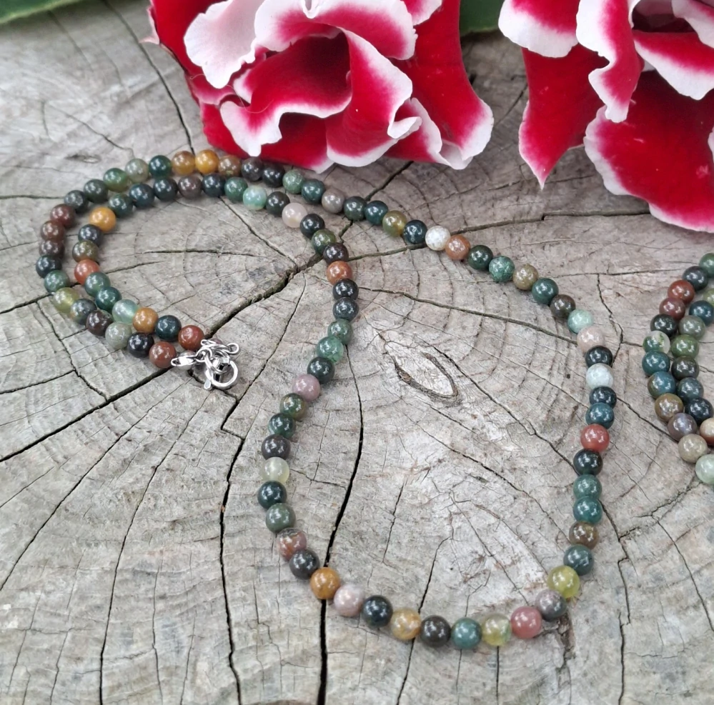 Achát indiánský mechový náhrdelník 