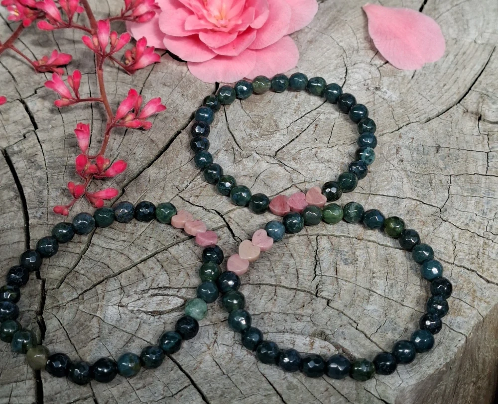 Růžový křemen, heliotrop náramek pro děti