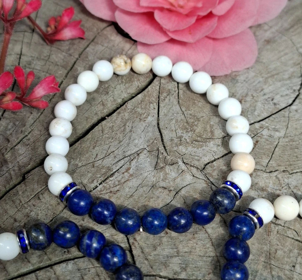 Lapis lazuli s magnezitem náramek pro děti