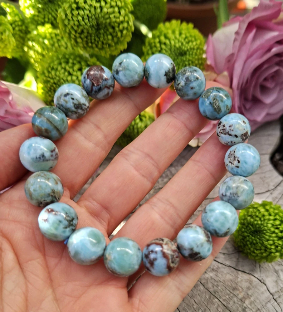 Larimar náramek 12 mm