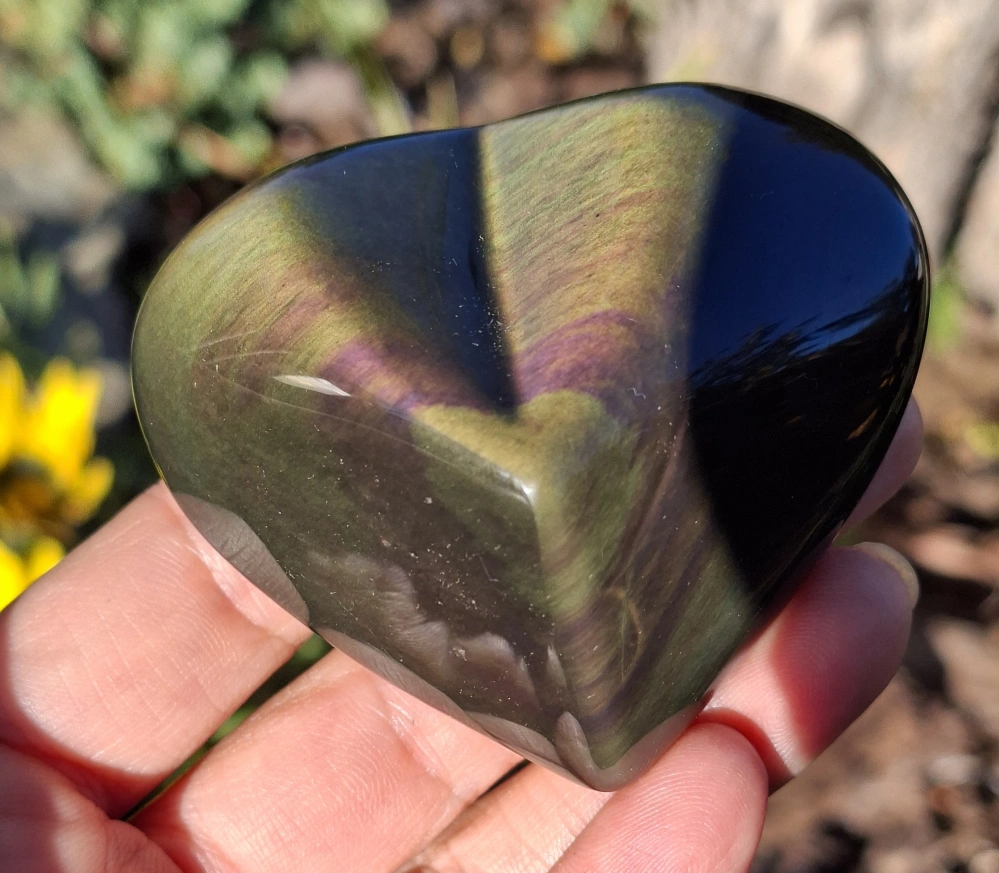 Obsidián duhový srdce 95g