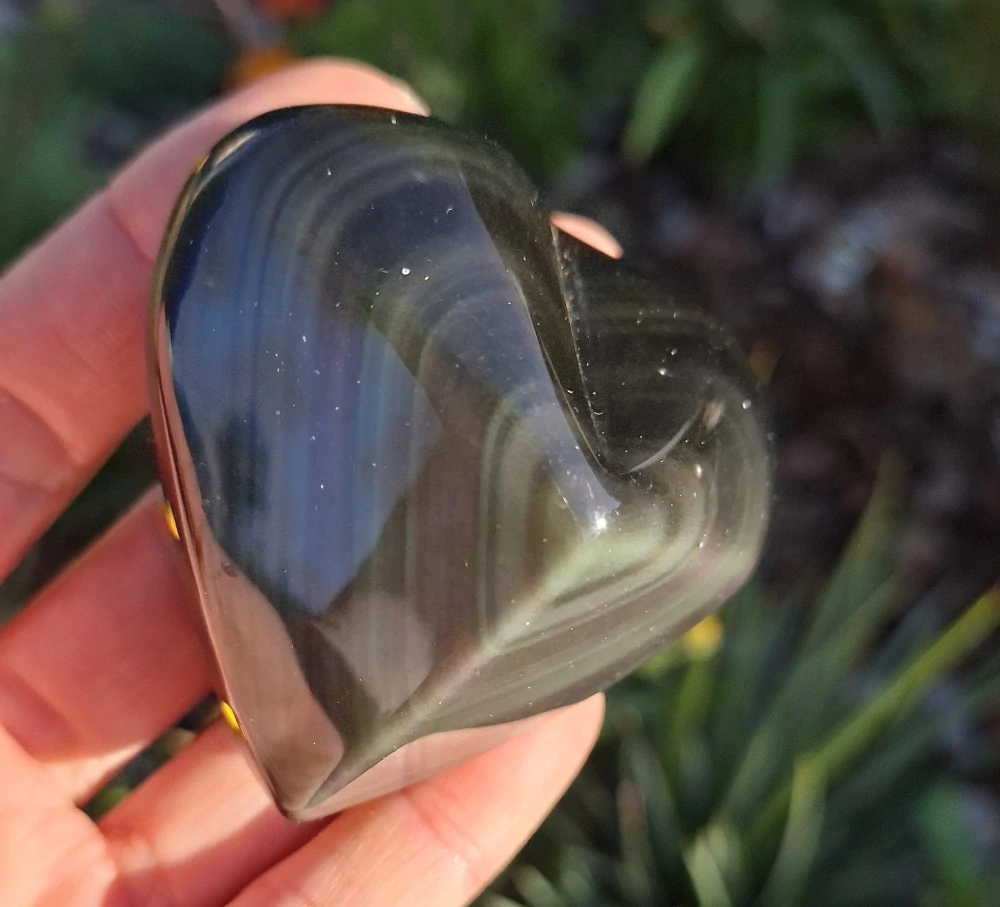Obsidián duhový srdce 110g