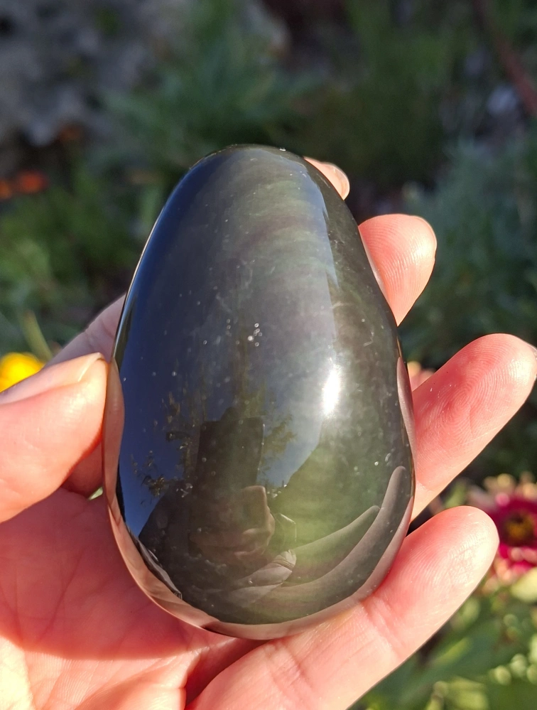 Obsidián duhový hmatka 95g