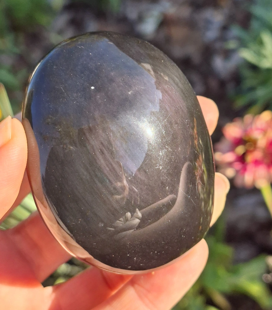 Obsidián duhový hmatka 140g