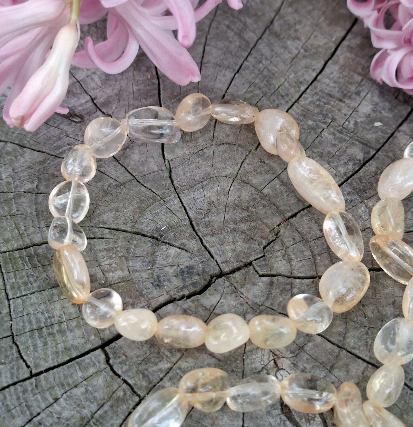 Citrín náramek valounky