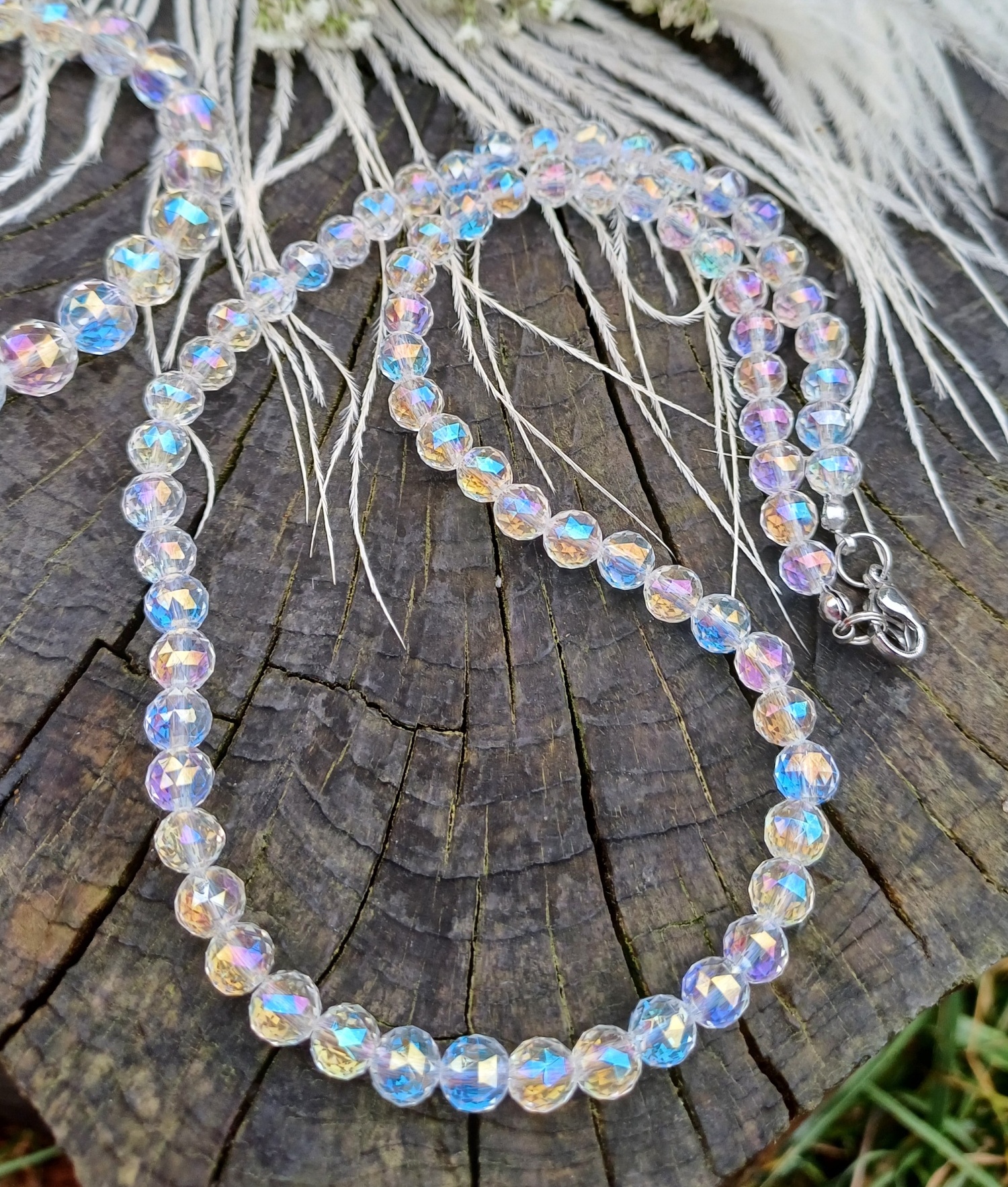 Aqua aura andělská náhrdelník