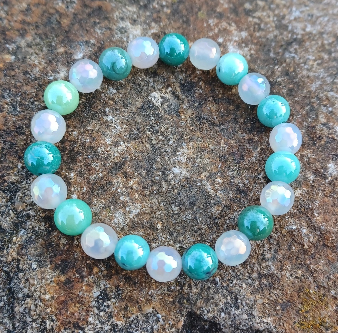 Achát aura náramek