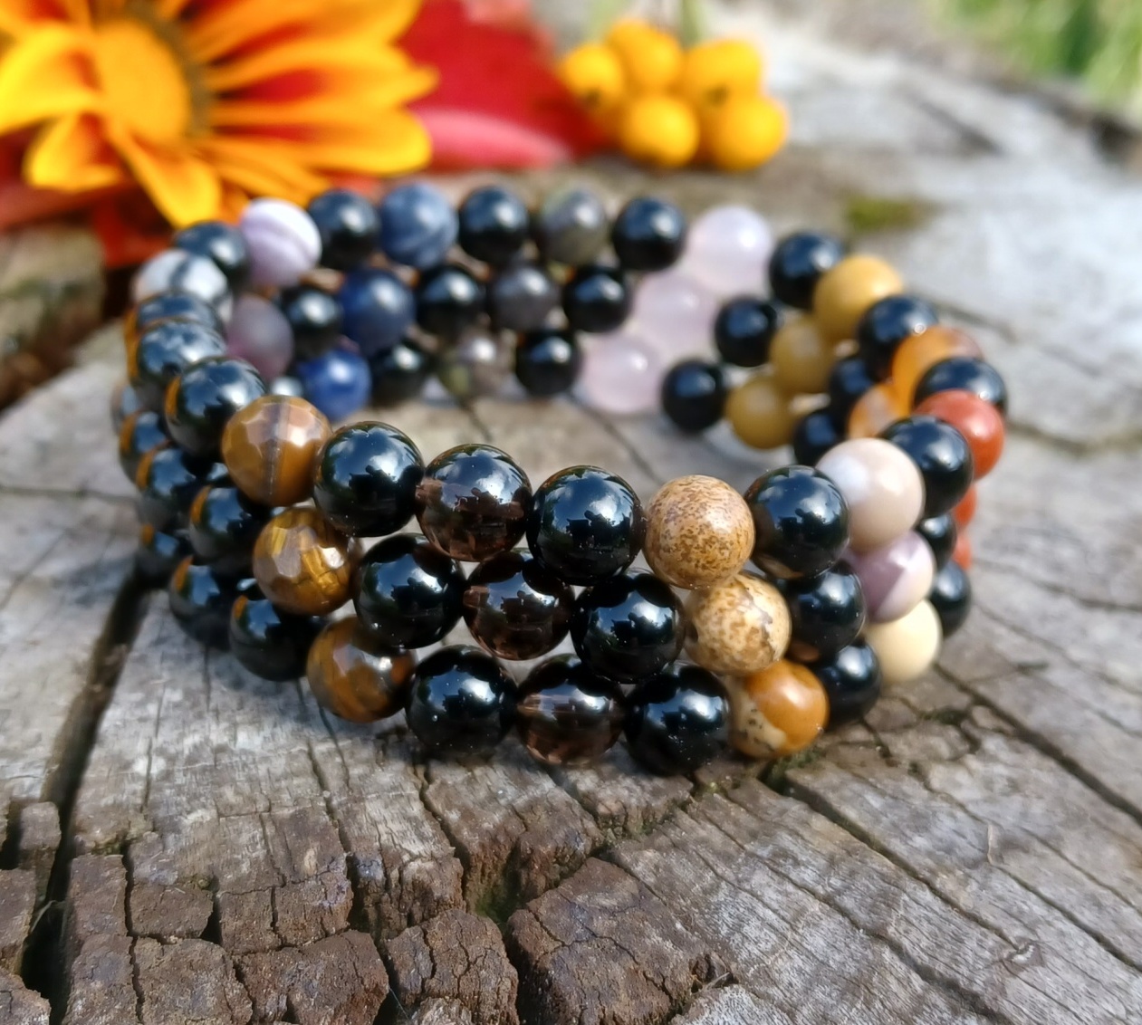 Čakrový náramek onyx 20 cm