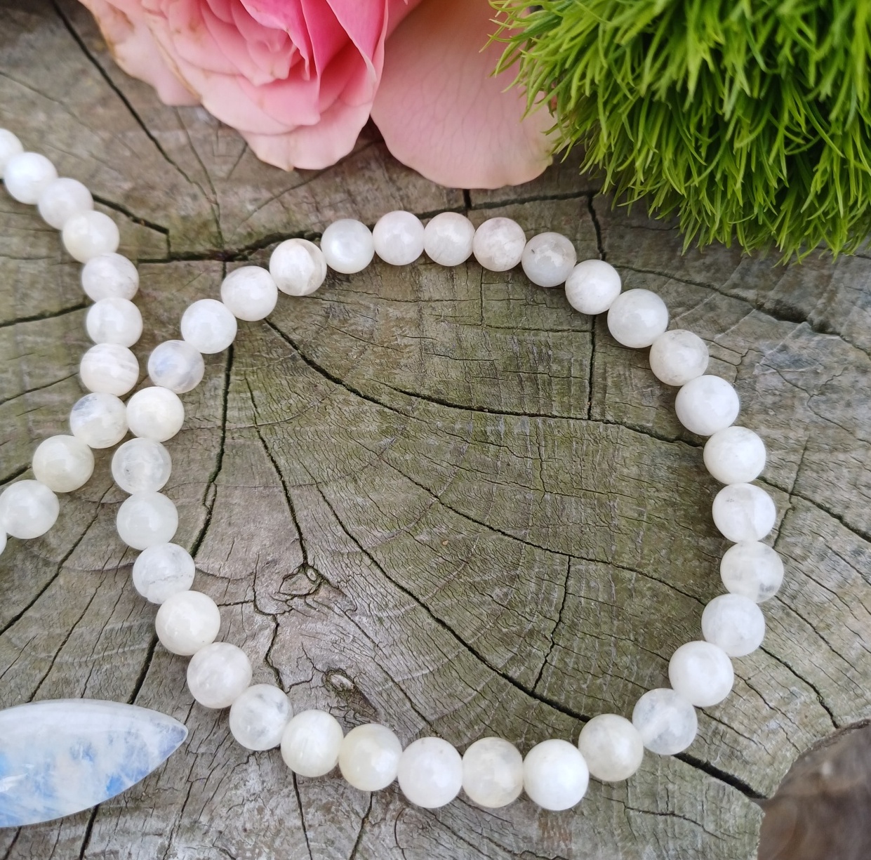 Měsíční kámen bílý náramek