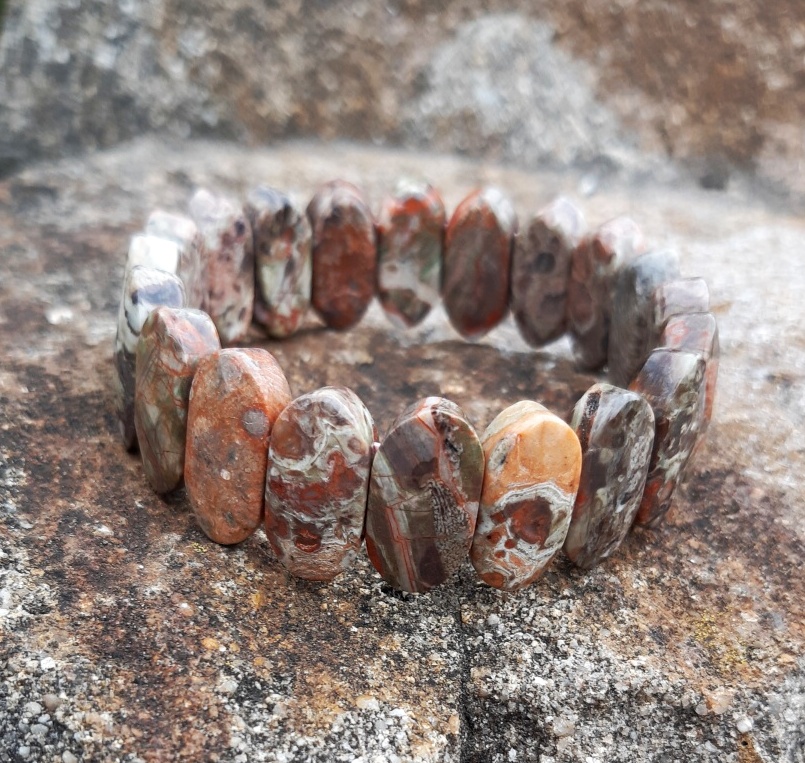 Jaspis pestrý náramek široký