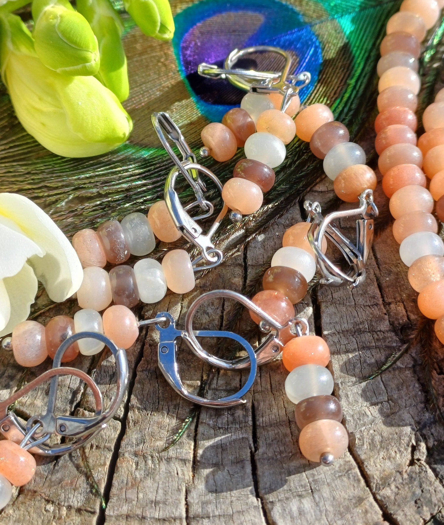 Měsíční kámen náušnice