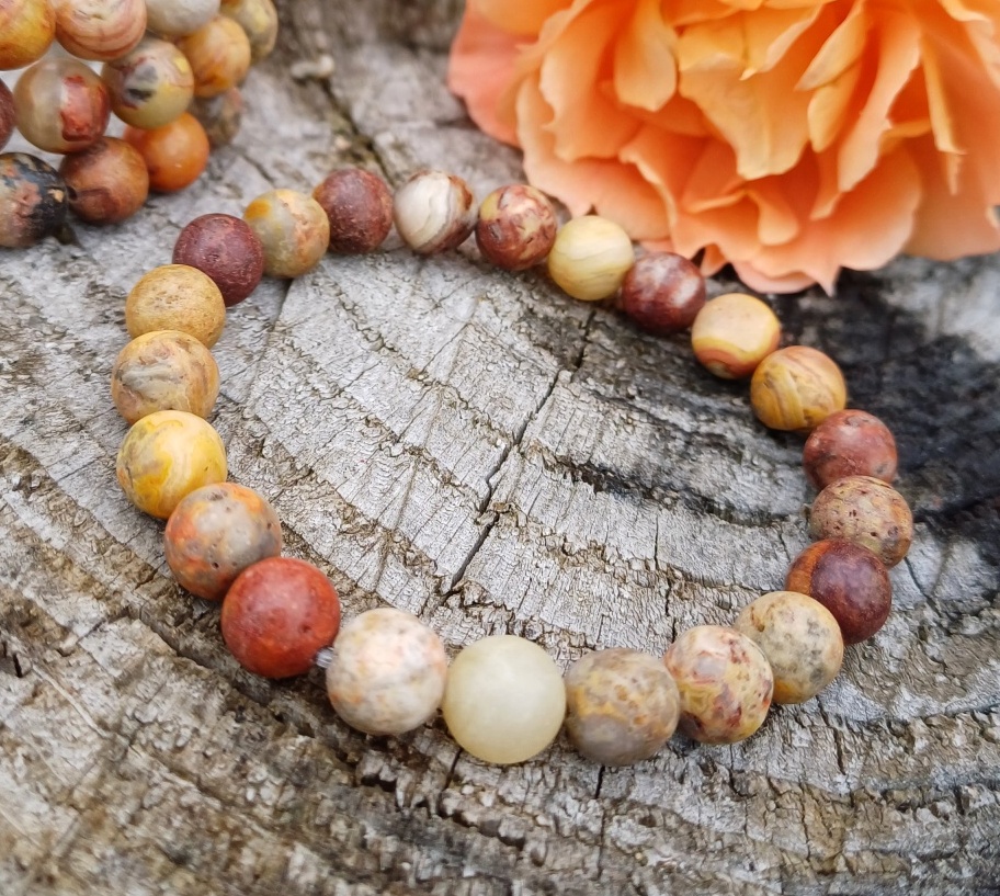 Achát krajkový náramek