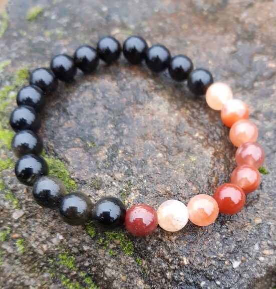 Fantom červený náramek se zlatým obsidiánem