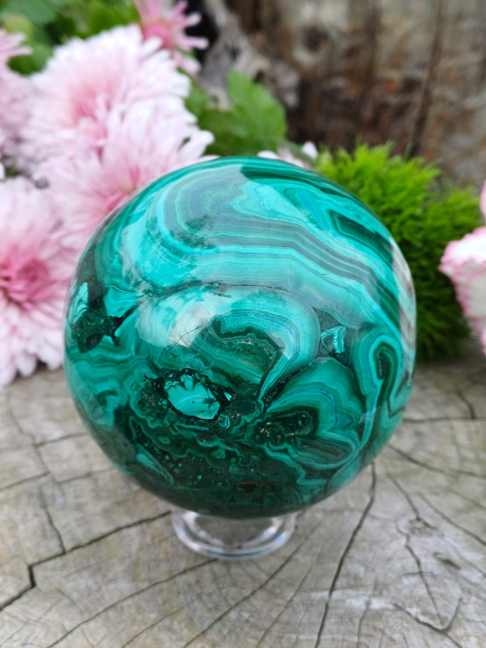 Malachit koule 7,3 cm