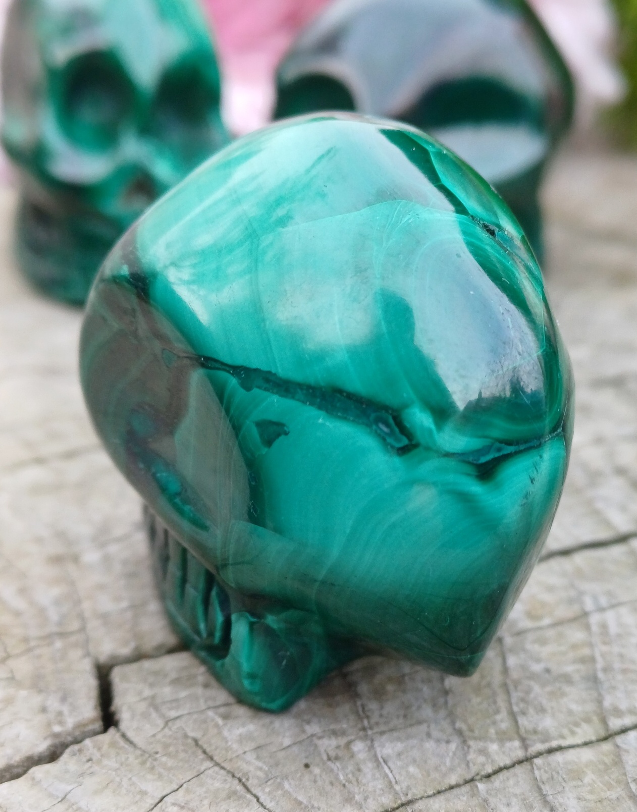 Lebka alien malachit 50g